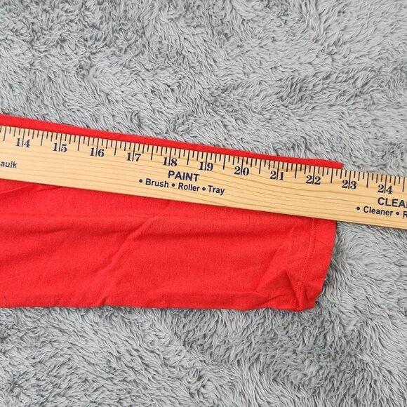3/$20 Wild Fable T-Shirt Womens XL Red Long-Sleeve Cropped Solid Crop Top Cotton - Picture 9 of 9